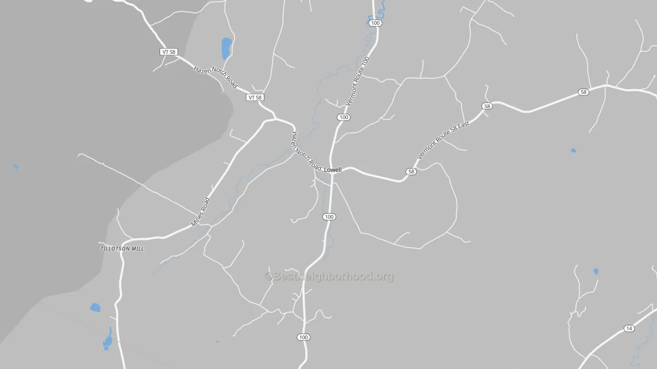 Transit Grade map of 05847, VT