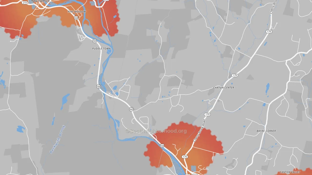Transit Grade map of 06022, CT