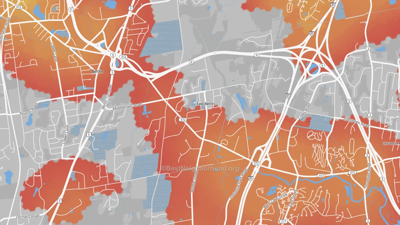 Transit Grade map of 06023, CT