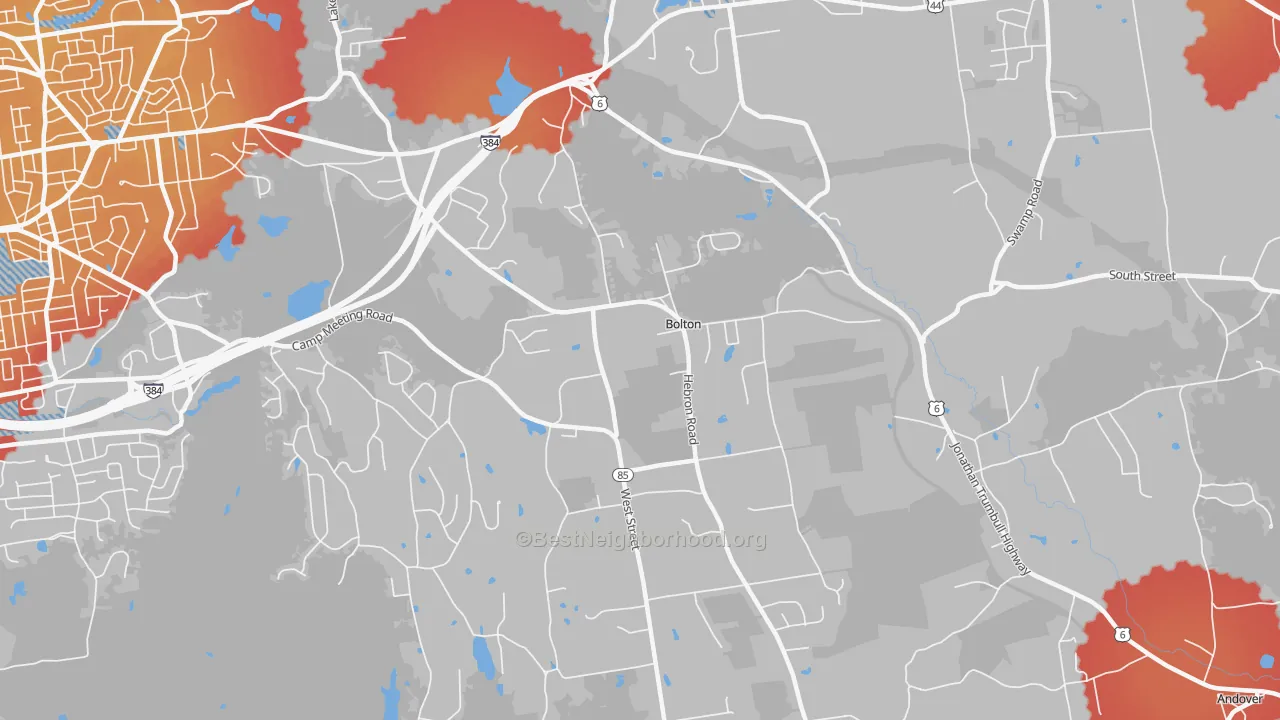 Transit Grade map of 06043, CT