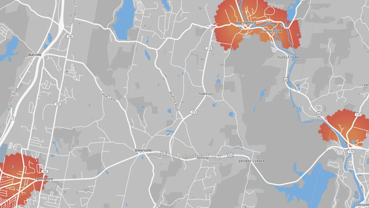 Transit Grade map of 06057, CT