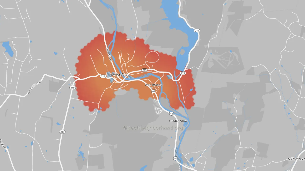 Transit Grade map of 06061, CT