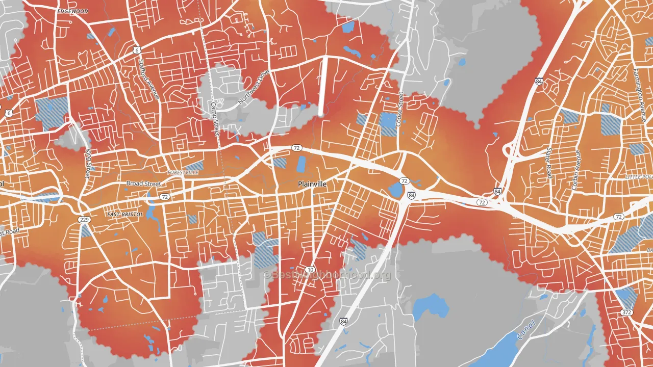 Transit Grade map of 06062, CT