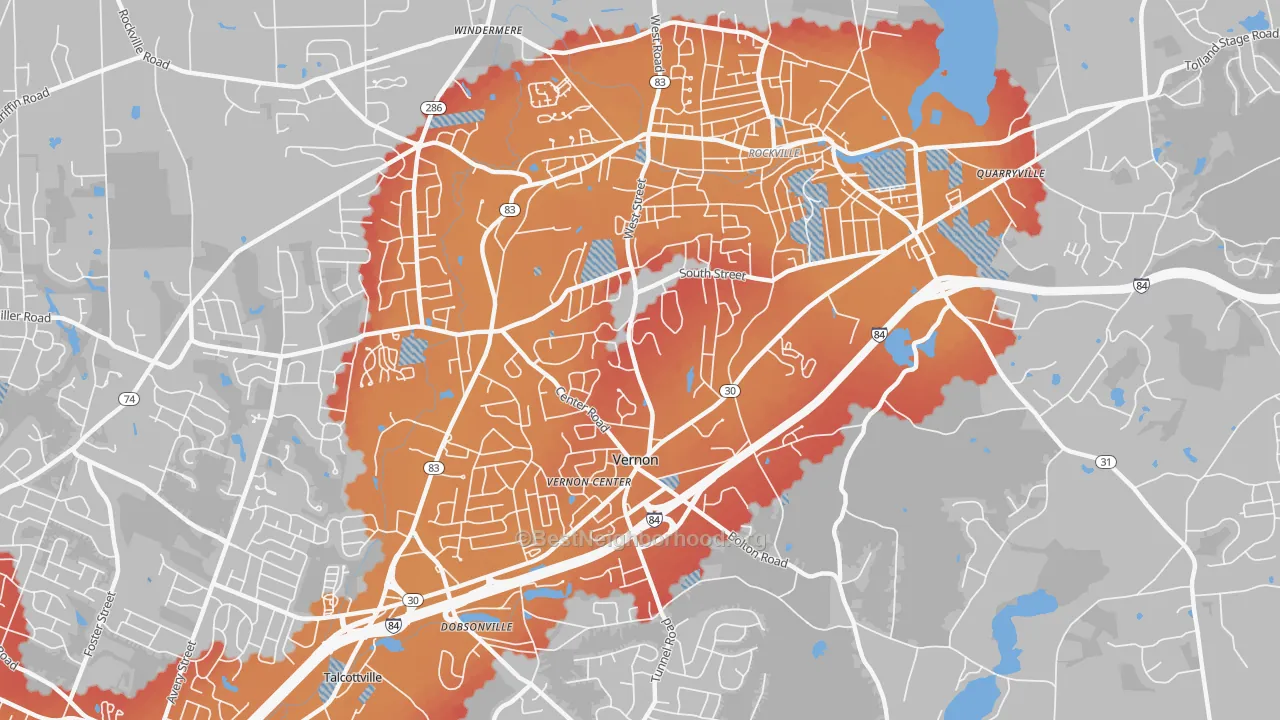 Transit Grade map of 06066, CT