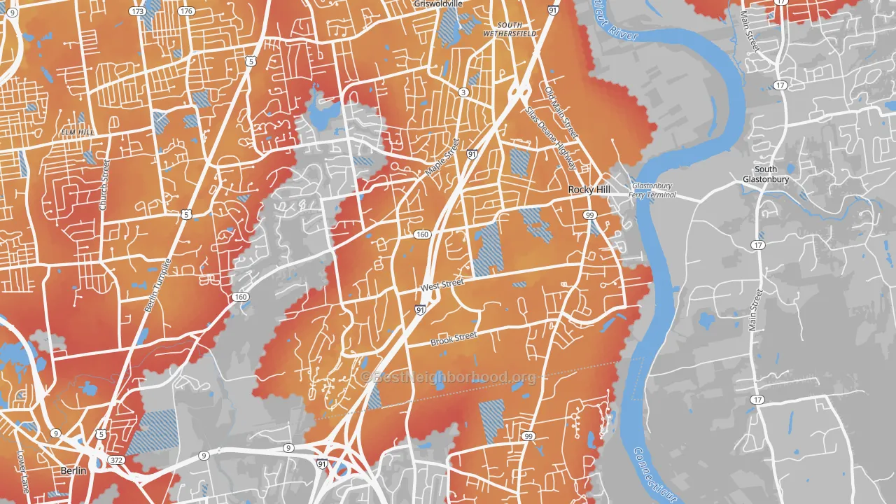 Transit Grade map of 06067, CT