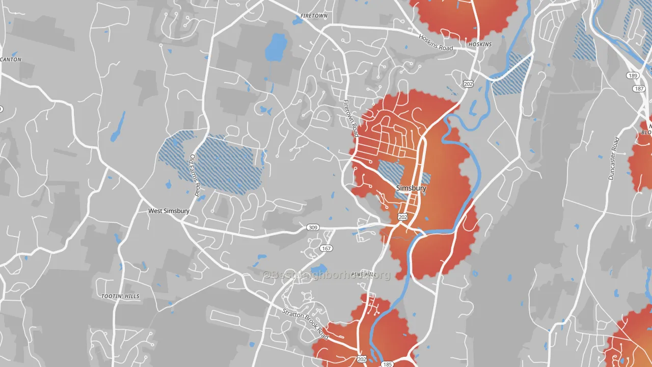 Transit Grade map of 06070, CT