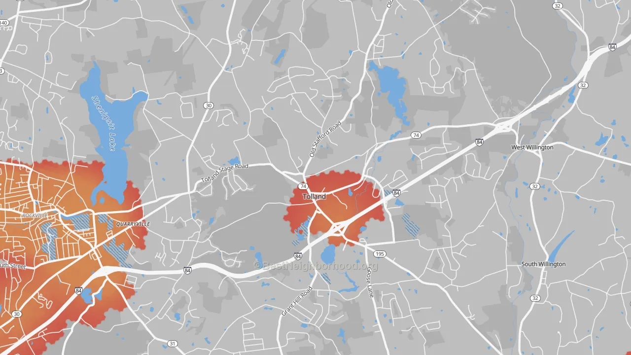 Transit Grade map of 06084, CT