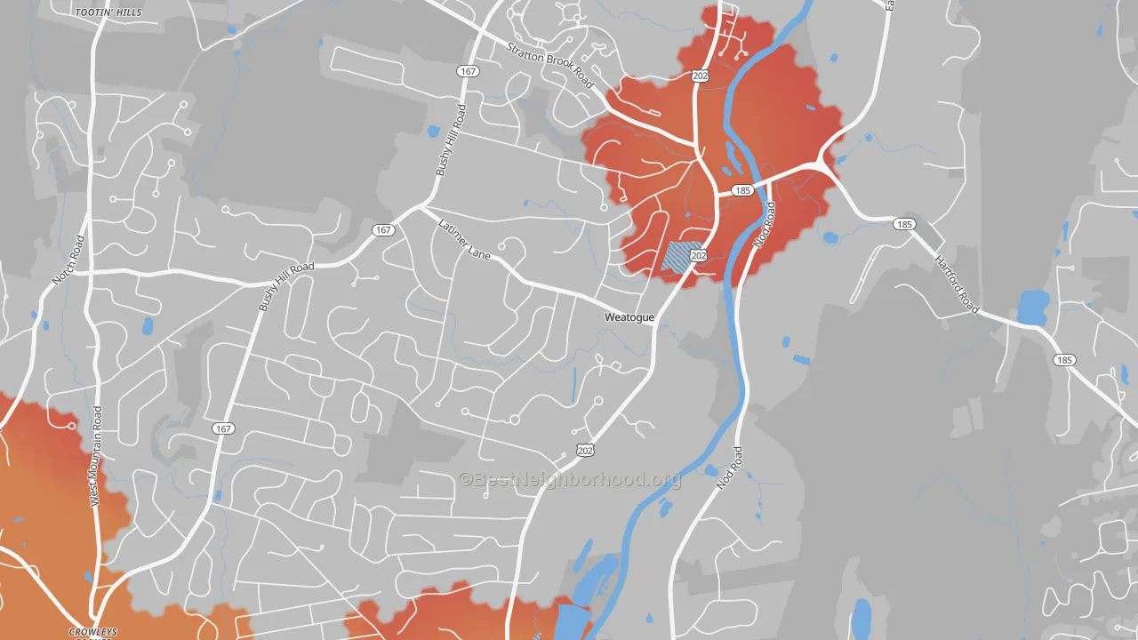 Transit Grade map of 06089, CT