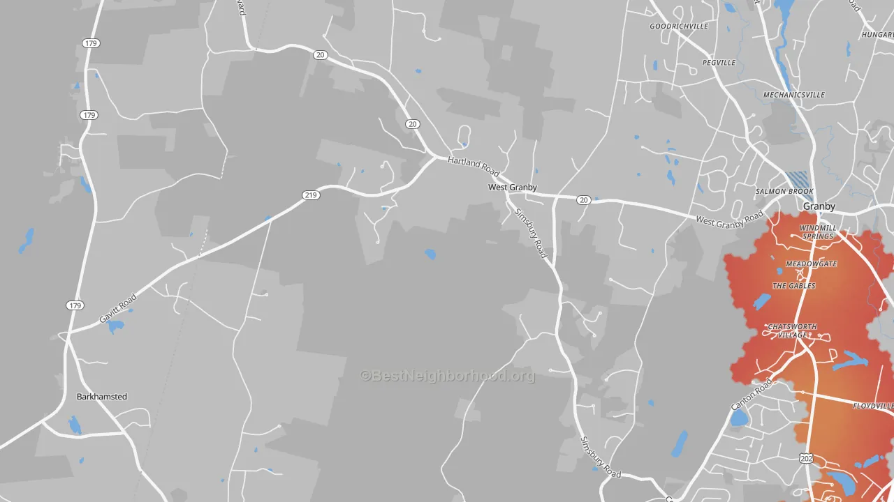 Transit Grade map of 06090, CT