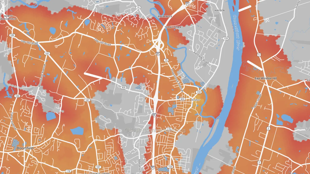 Transit Grade map of 06095, CT