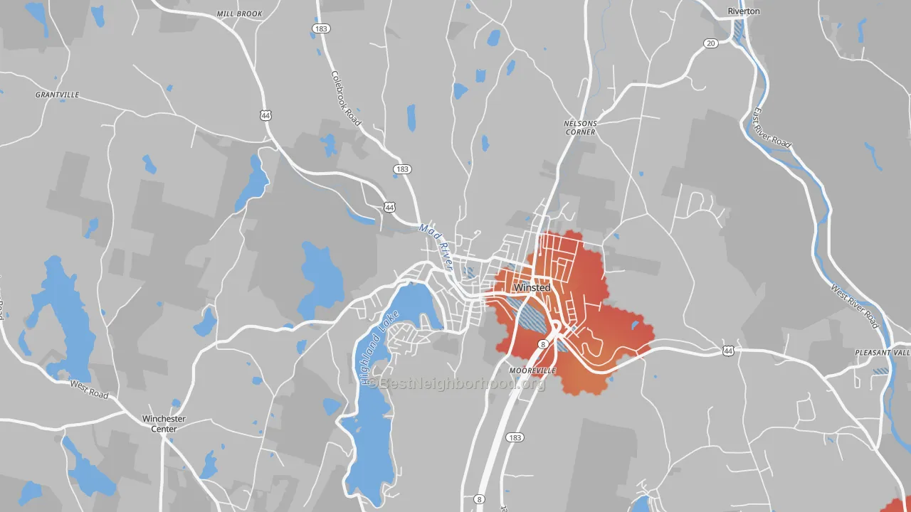 Transit Grade map of 06098, CT