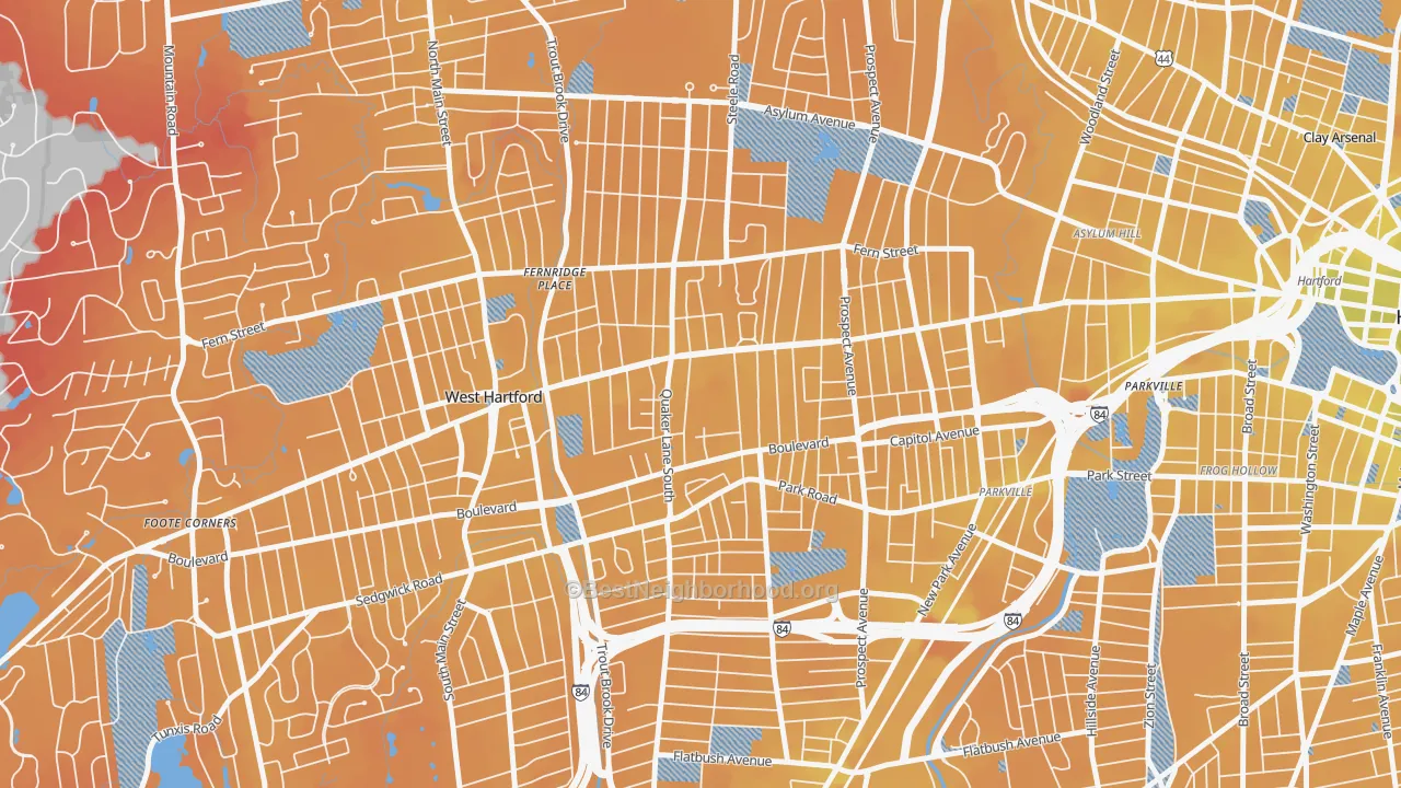 Transit Grade map of 06119, CT