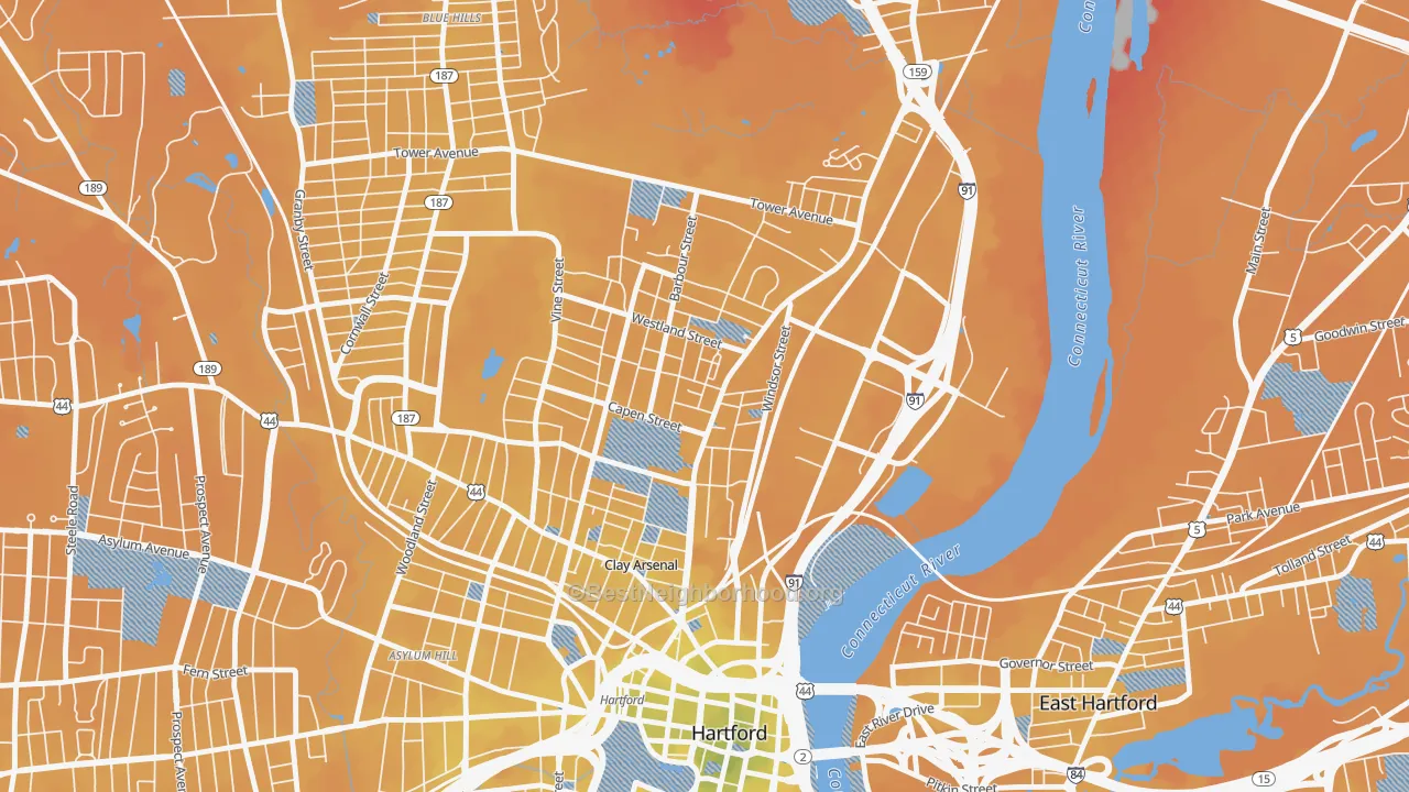 Transit Grade map of 06120, CT
