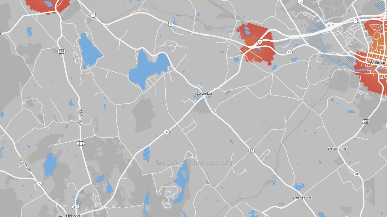Transit Grade map of 06237, CT