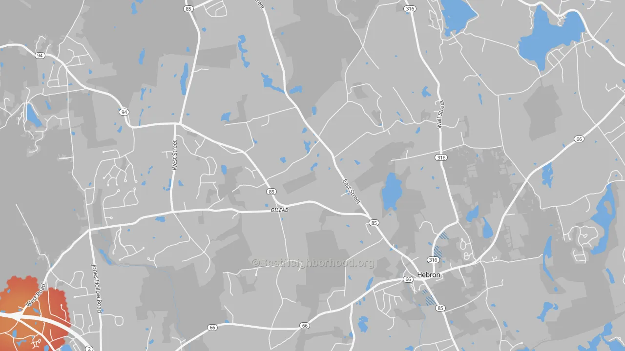 Transit Grade map of 06248, CT