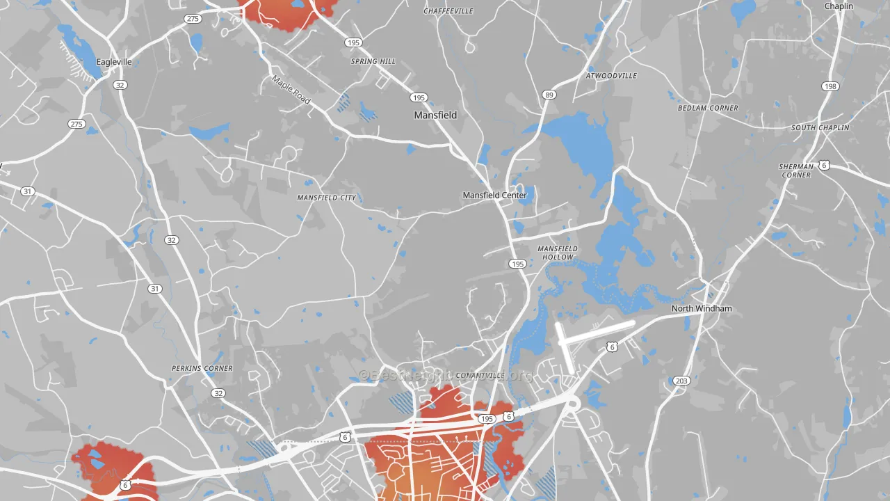 Transit Grade map of 06250, CT