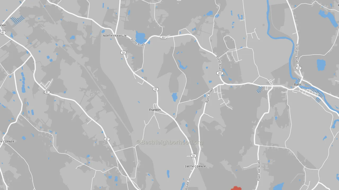 Transit Grade map of 06254, CT