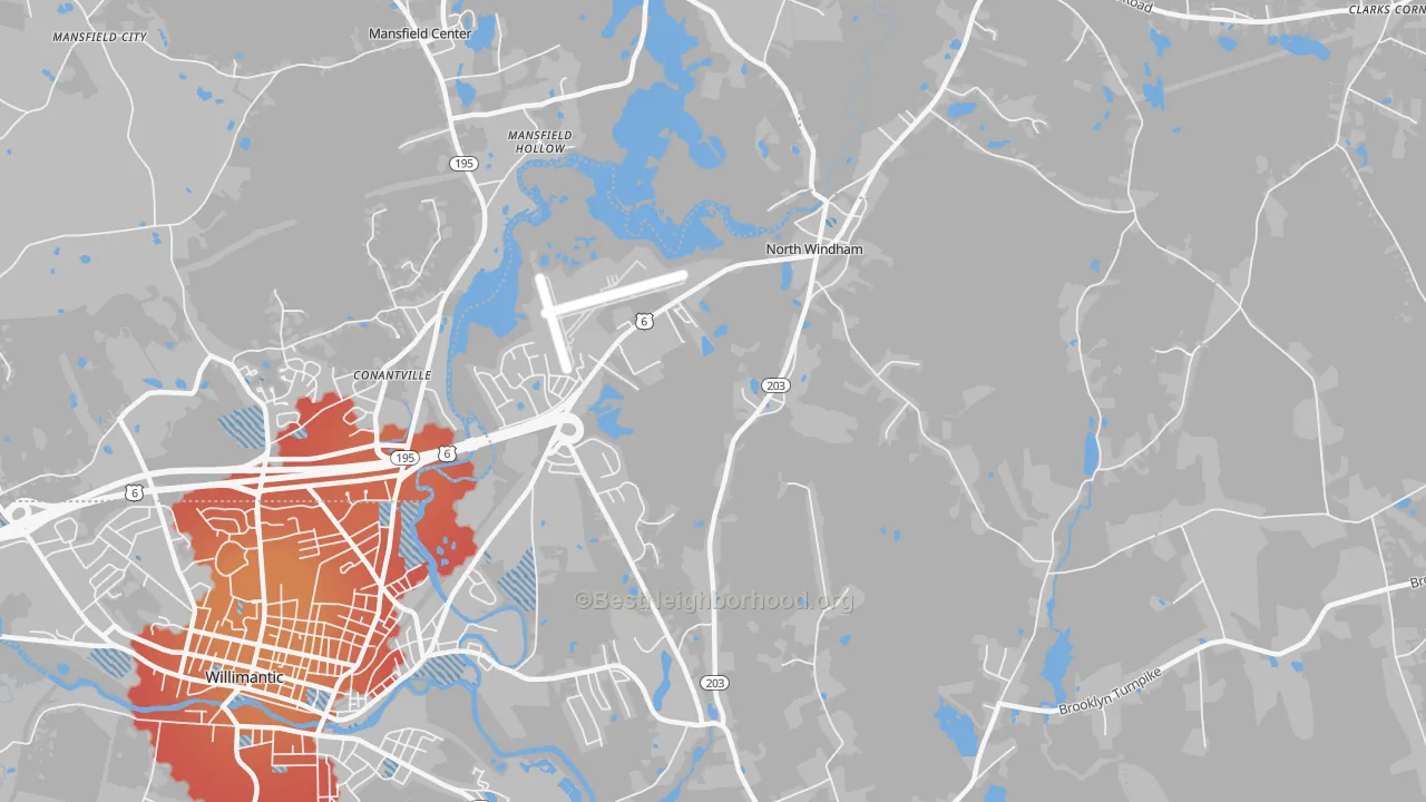 Transit Grade map of 06256, CT