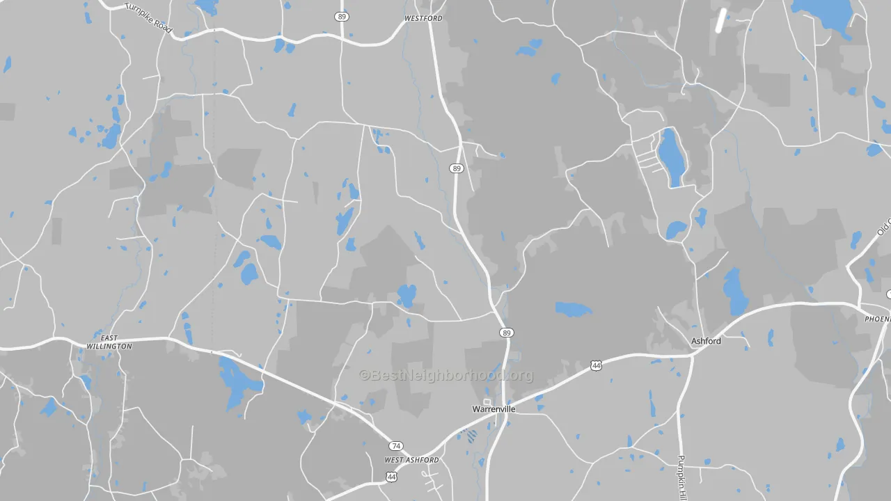 Transit Grade map of 06278, CT
