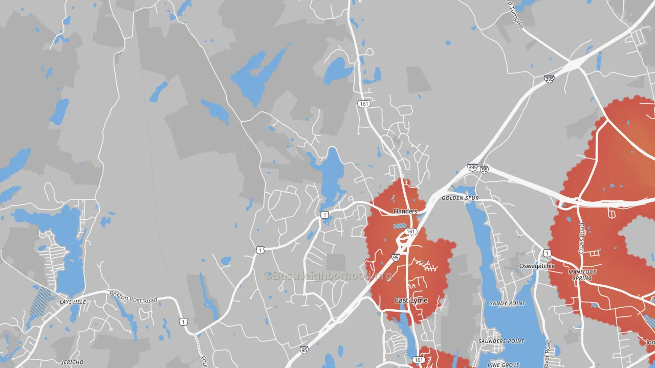 Transit Grade map of 06333, CT