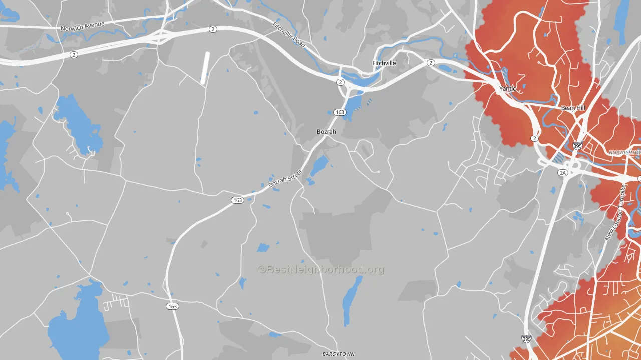 Transit Grade map of 06334, CT