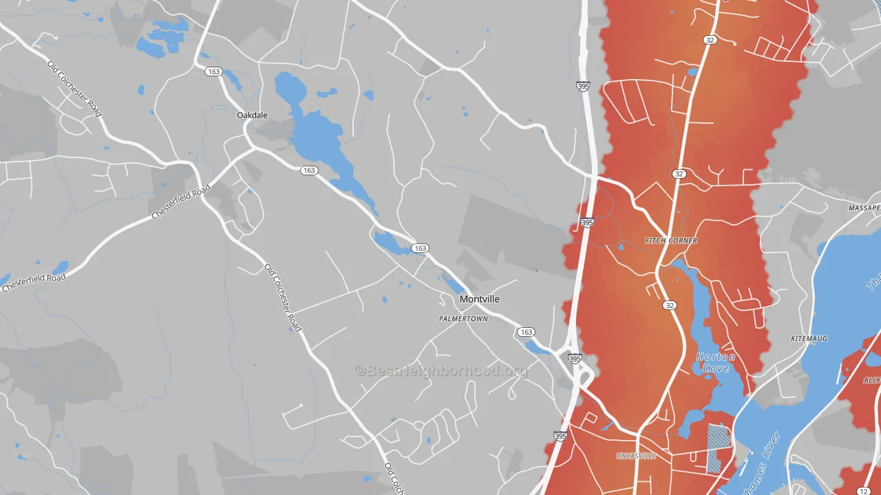 Transit Grade map of 06353, CT