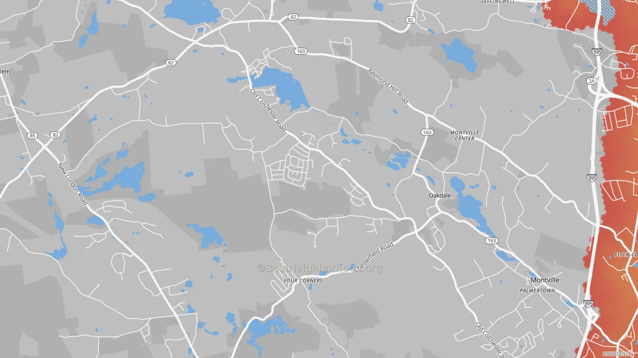 Transit Grade map of 06370, CT