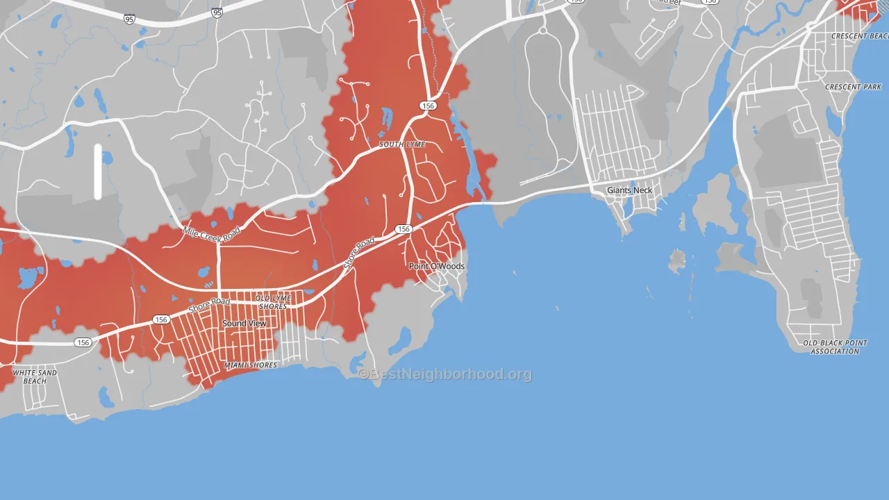 Transit Grade map of 06376, CT