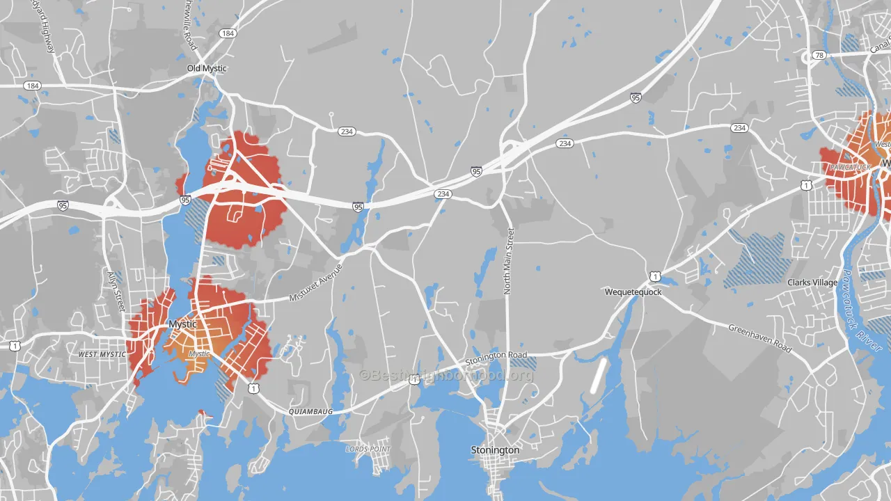 Transit Grade map of 06378, CT