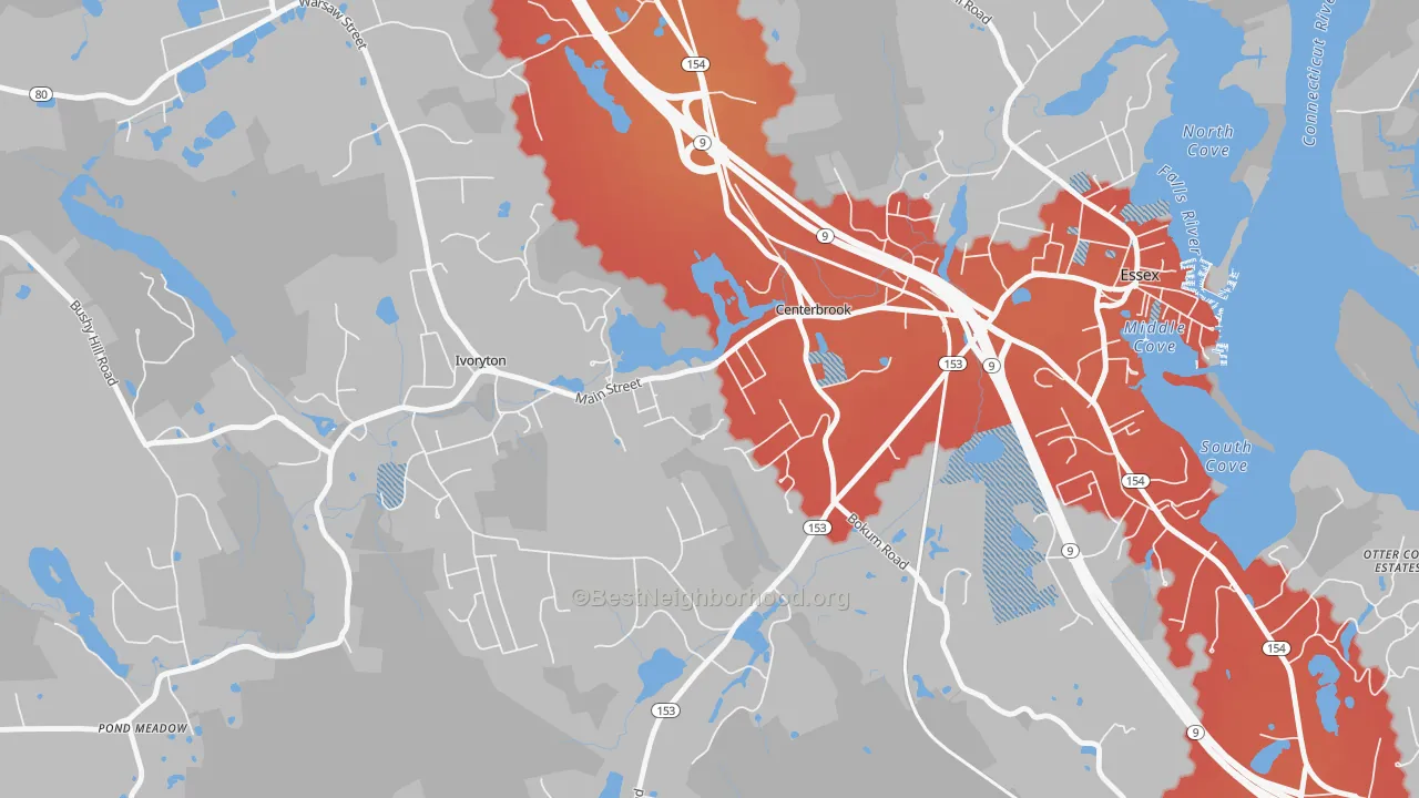 Transit Grade map of 06409, CT