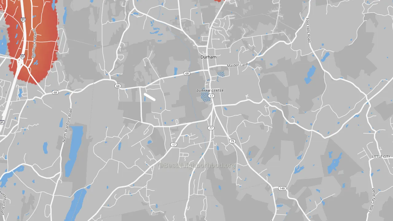 Transit Grade map of 06422, CT