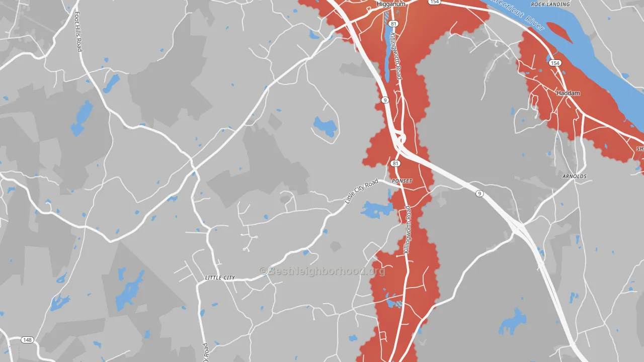 Transit Grade map of 06441, CT