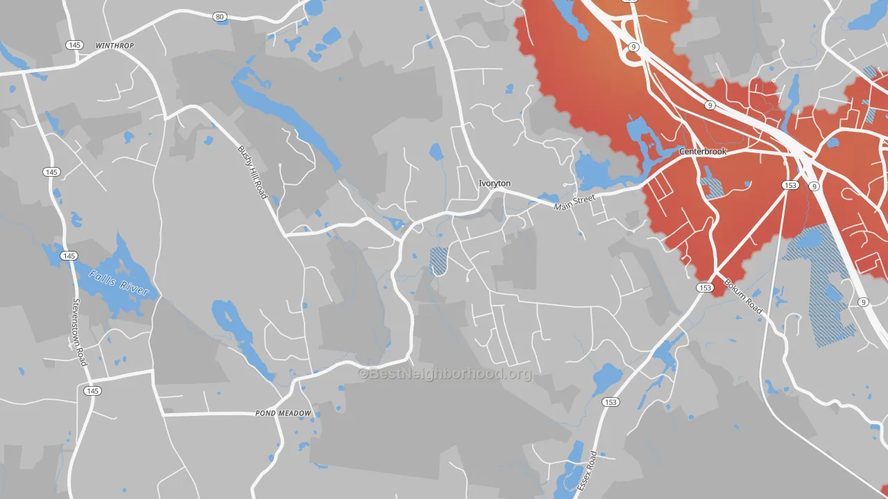 Transit Grade map of 06442, CT