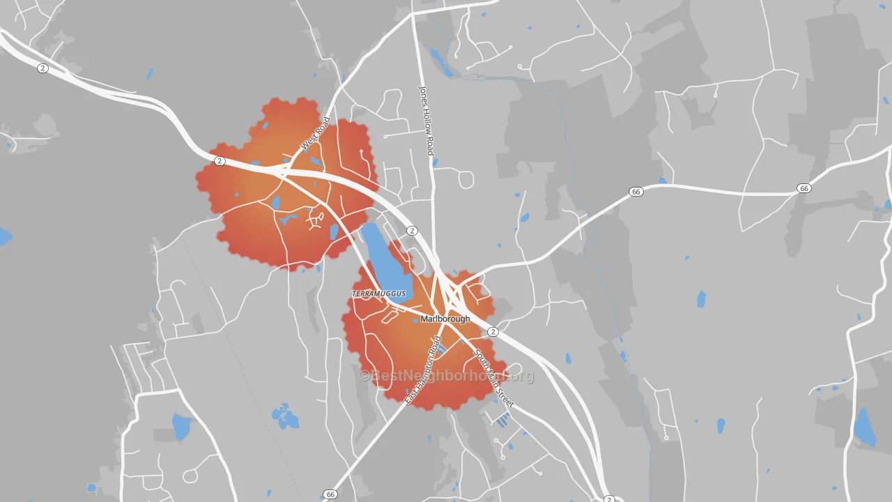 Transit Grade map of 06447, CT