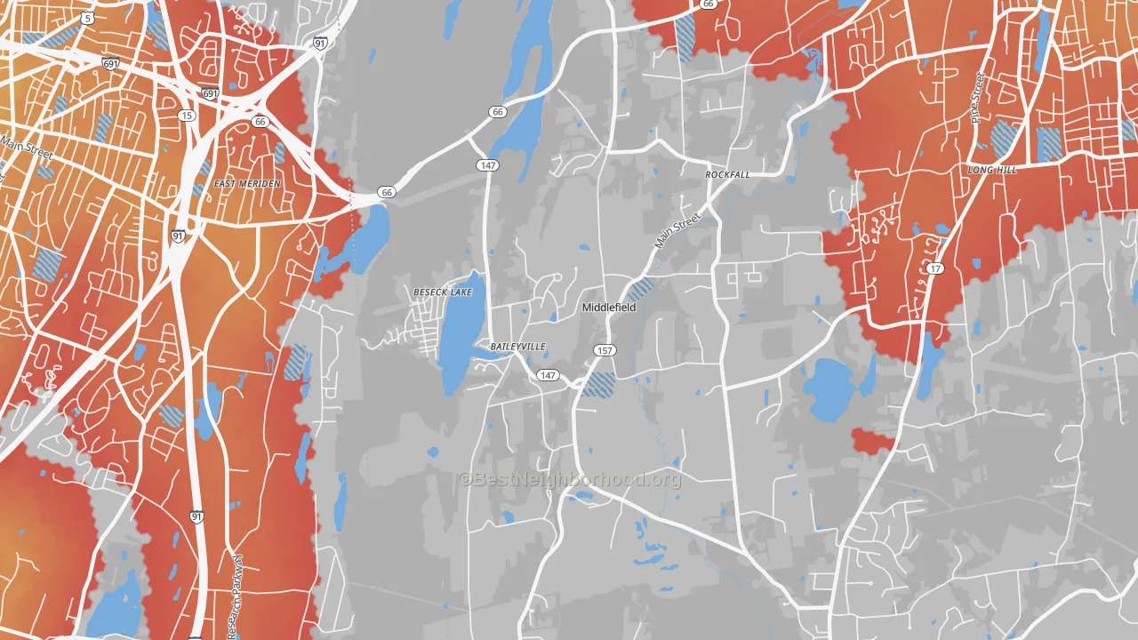 Transit Grade map of 06455, CT
