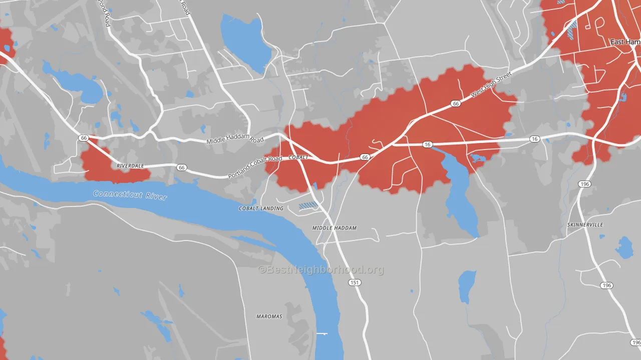 Transit Grade map of 06456, CT