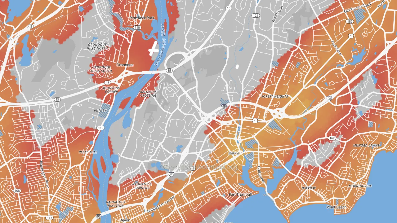 Transit Grade map of 06461, CT