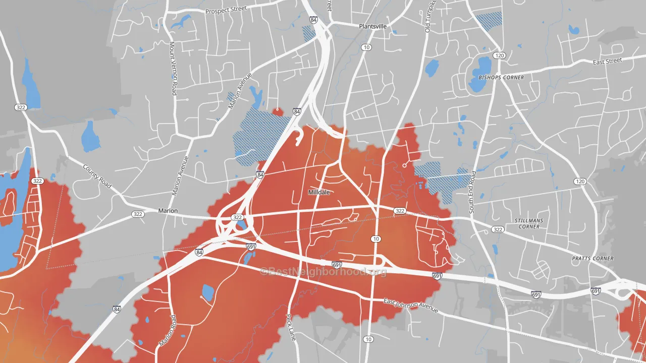 Transit Grade map of 06467, CT