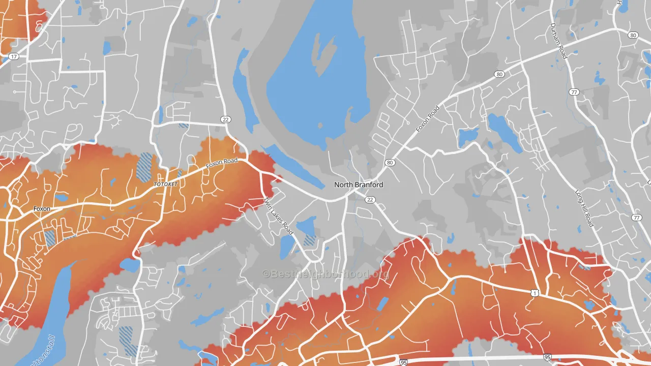 Transit Grade map of 06471, CT