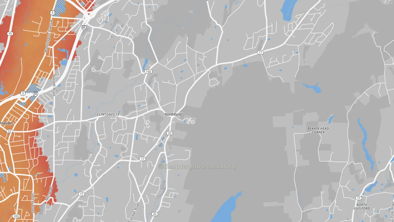 Transit Grade map of 06472, CT