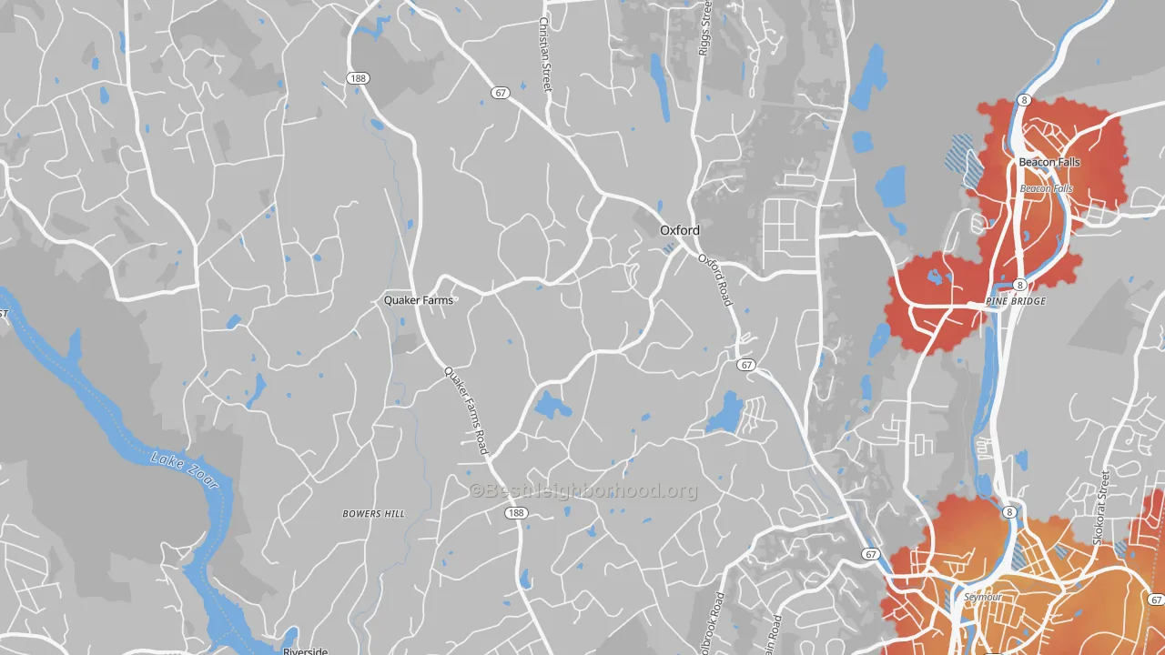 Transit Grade map of 06478, CT