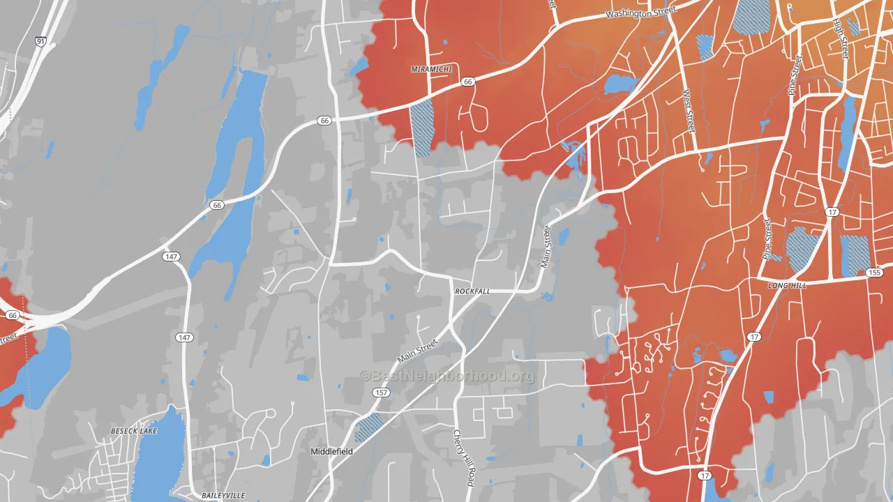 Transit Grade map of 06481, CT