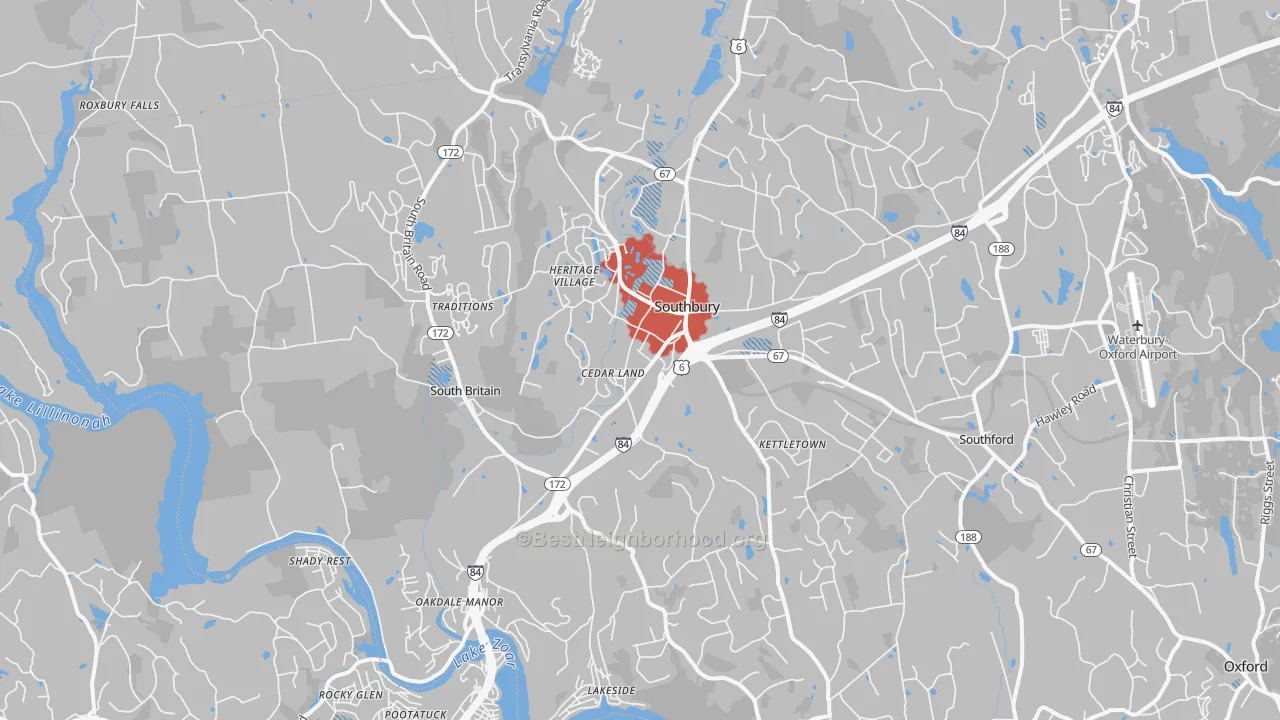 Transit Grade map of 06488, CT