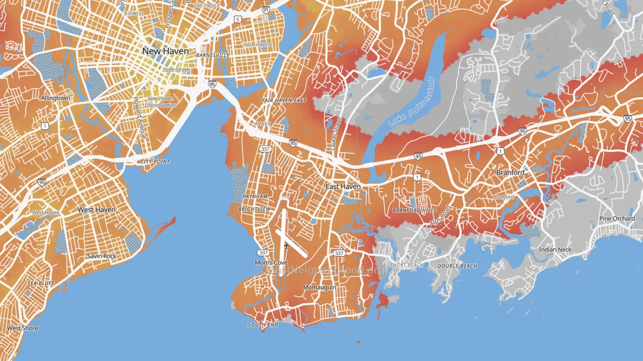 Transit Grade map of 06512, CT