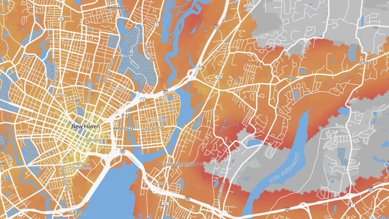 Transit Grade map of 06513, CT