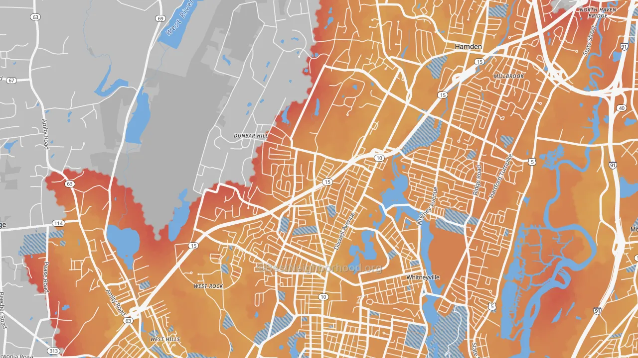 Transit Grade map of 06514, CT