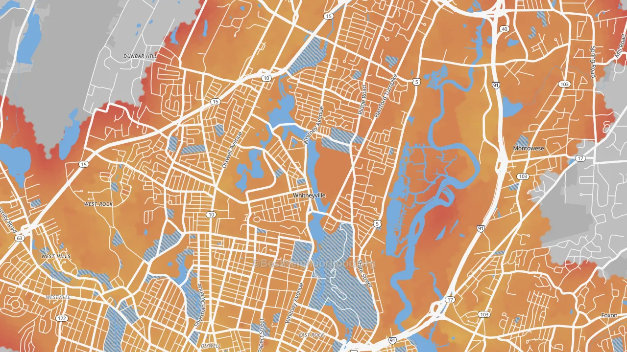 Transit Grade map of 06517, CT