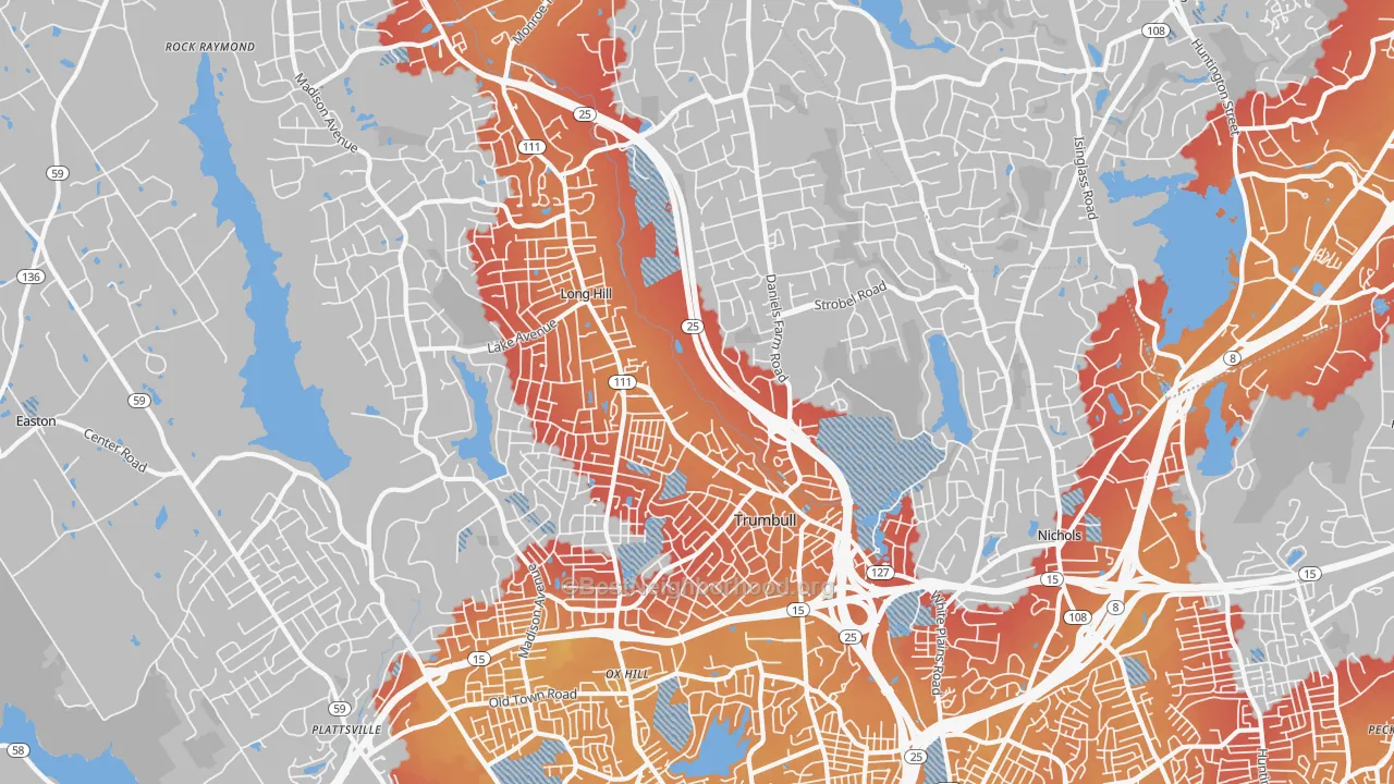 Transit Grade map of 06611, CT