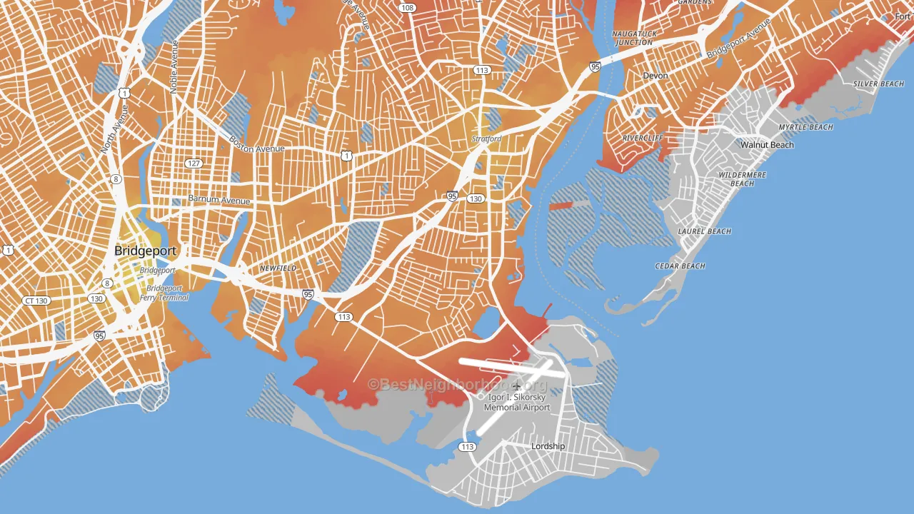 Transit Grade map of 06615, CT