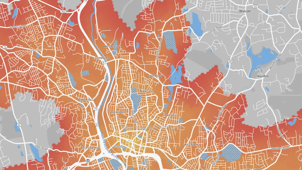 Transit Grade map of 06704, CT